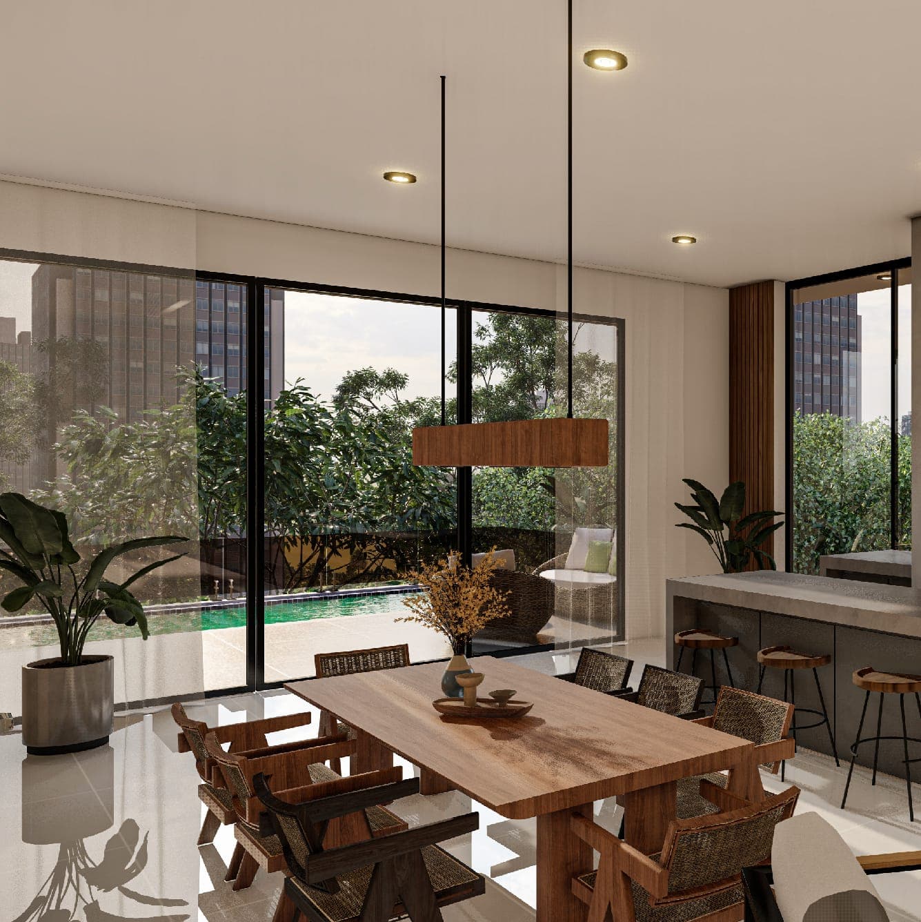 Living e jantar (imagem ilustrativa)