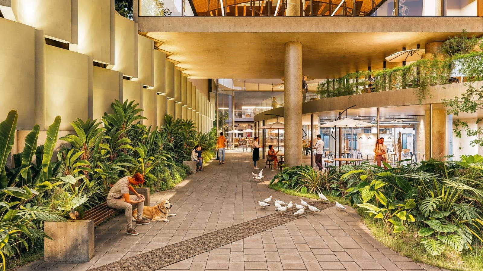 Praça comercial de tripla altura